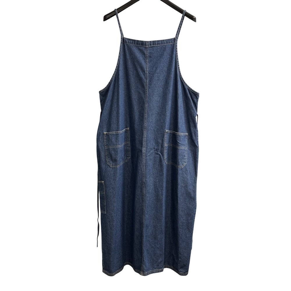 Vintage True Blue Denim Jumper Dress Size 24W‎ Overall Modest Teacher Cottage